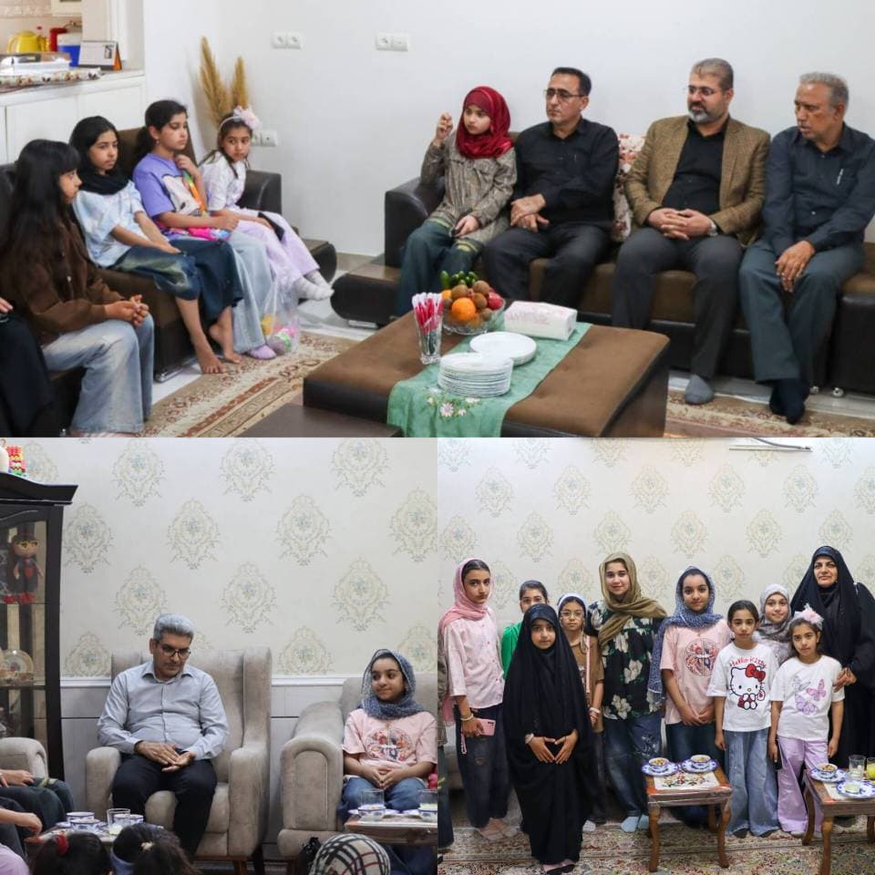 دیدار با دانش آموزان جانباز سالن ورزشی لامرد جنگ سوم تحمیلی، بهار جعفری، النا موزیری، و سنا غلامی نژاد